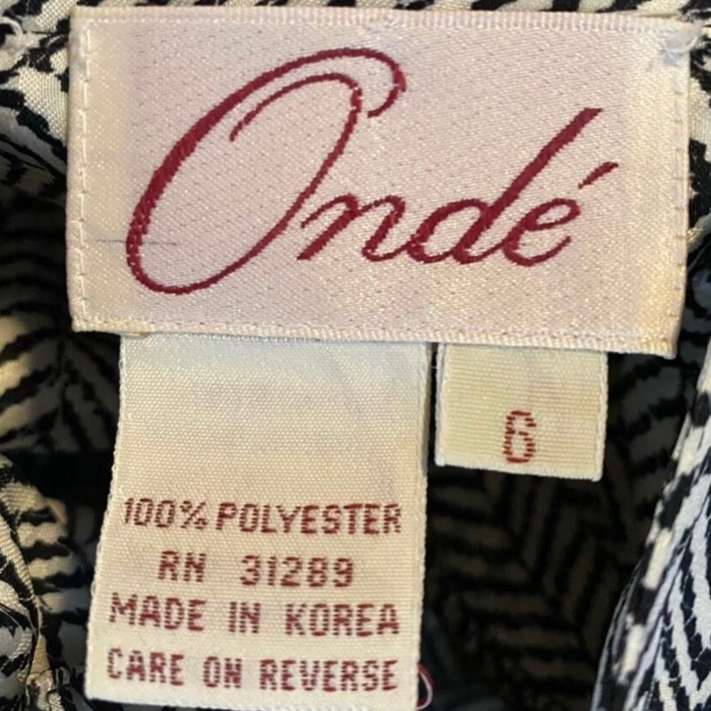 Onde clothing label 1980s