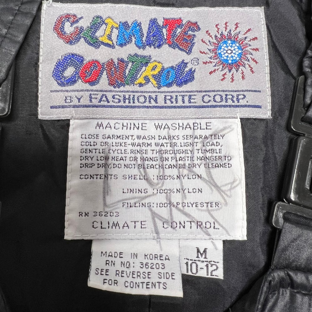 Climate Control clothing label 1990s