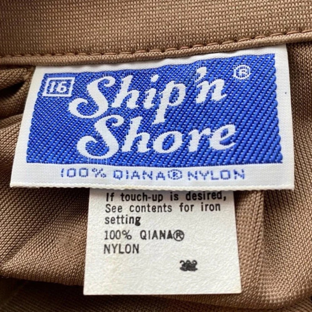 Ship 'n Shore clothing tag. Approximate date: 1970s.