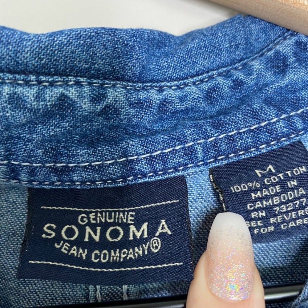 Sonoma clothing tag. Approximate date: 2000s/Y2K. Recorded notes: Genuine Sonoma Jean Company: 1994–early 2000s
