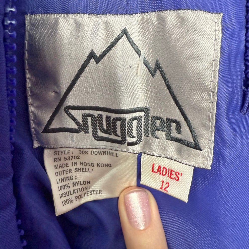 Snuggler clothing label 1980s