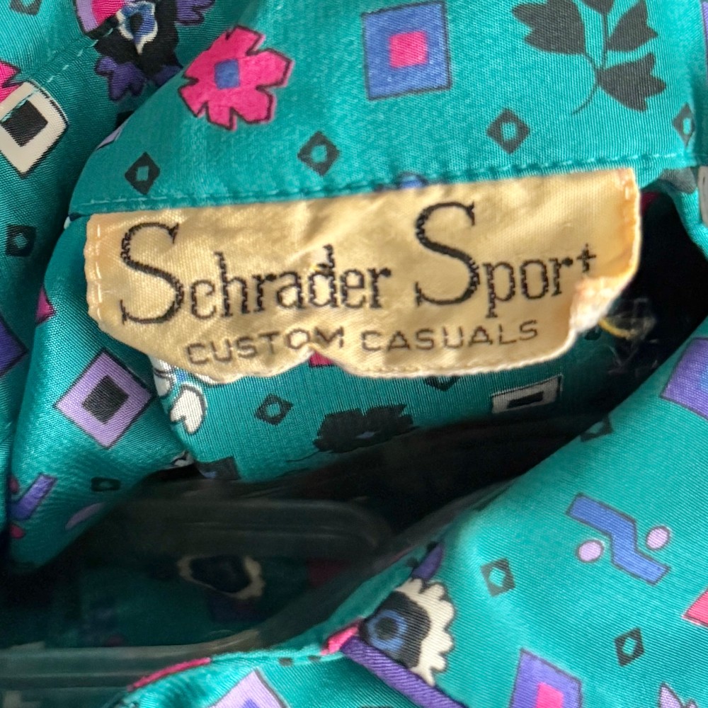 Schrader Sport clothing label 1980s
