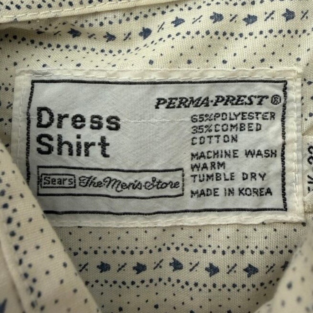 Sears clothing label 1980s